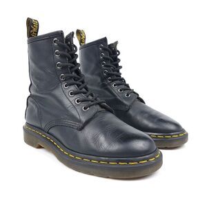 Dr. Martens 1460 W Black Smooth Leather Combat Lace Up Boots Womens 7 Streetwear